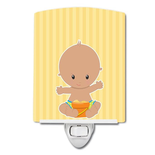 Caroline's Treasures BB8653CNL Beach Baby Boy Bathing Suit Ceramic Night Light Compact, UL-Certified, Ideal for Bedroom, Bathroom, Nursery, Hallway, Kitchen, 6x4x3, Multicolor