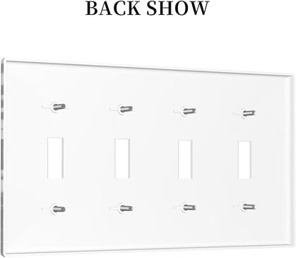 Western Farm Highland Cow Cowhide Quad Toggle Light Switch Cover Decorative 4 Gang Wall Plate Electrical Faceplate Switchplate for Farmhouse Bathroom Bedroom Living Room Decor