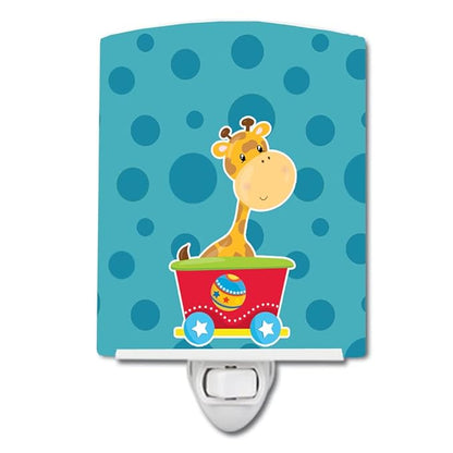 Caroline's Treasures BB8708CNL Circus Giraffe Train Car Ceramic Night Light Compact, UL-Certified, Ideal for Bedroom, Bathroom, Nursery, Hallway, Kitchen, 6x4x3, Multicolor