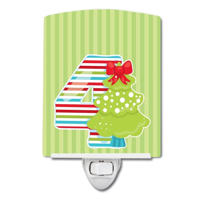 Caroline's Treasures BB8690CNL Christmas Month 4 Ceramic Night Light Compact, UL-Certified, Ideal for Bedroom, Bathroom, Nursery, Hallway, Kitchen, 6x4x3, Multicolor