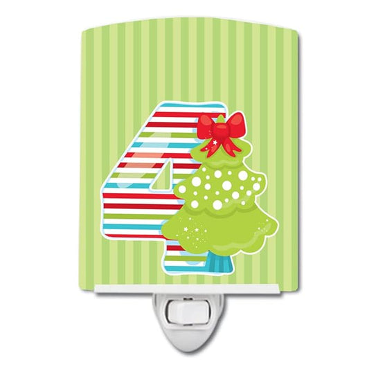 Caroline's Treasures BB8690CNL Christmas Month 4 Ceramic Night Light Compact, UL-Certified, Ideal for Bedroom, Bathroom, Nursery, Hallway, Kitchen, 6x4x3, Multicolor