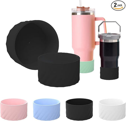 Kleeblatt Black Silicone Boot For Stanley 40 Oz Tumbler, Stanley Cup Sleeve, Owala Water Bottle 24/32oz Boot Accessories, Stanley Cup Bottom Protector, Stanley Bottom Cover, Hydro Flask Boot