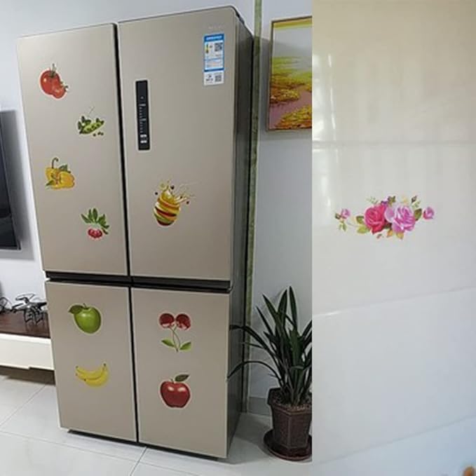 2 Sheet Lotus Flower Sticker Watercolor Flowers Wall Decals Floral Wall Stickers for Smooth Surface, Bathroom, Living Room, Bedroom and Girls Room