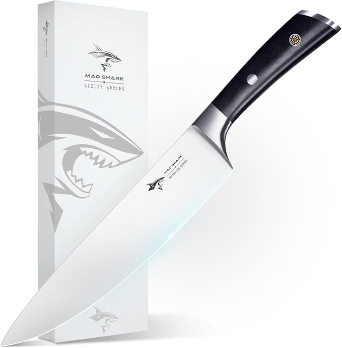 MAD SHARK Basic Chef Knife 8 inch Premium Kitchen Knife, German High Carbon Stainless Steel Ultra Sharp Chef's Knife with Ergonomic Handle & Gift Box, Perfect for Chopping Meat, Fish, Fruit, Vegetable