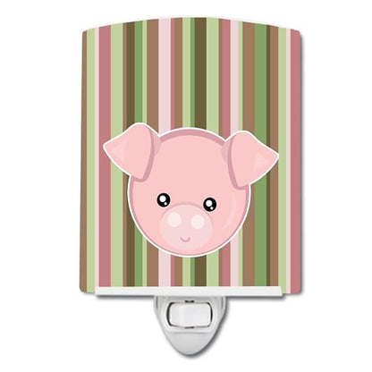 Caroline's Treasures BB6930CNL Pig Face Ceramic Night Light Compact, UL-Certified, Ideal for Bedroom, Bathroom, Nursery, Hallway, Kitchen, 6x4x3, Multicolor