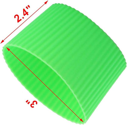 uxcell Silicone Nonslip Glass Bottle Mug Cup Sleeve Protector Cover Green