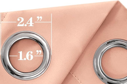 Mrs.Naturall Pink Kitchen Curtains,Blackout Short Length Window Curtains for Bedroom Blush Pink Bathroom Decor,45 Inch Long