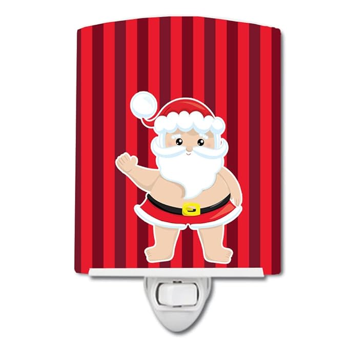 Caroline's Treasures BB9071CNL Beach Santa Claus #4 Ceramic Night Light Compact, UL-Certified, Ideal for Bedroom, Bathroom, Nursery, Hallway, Kitchen, 6x4x3, Multicolor
