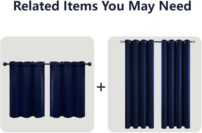 72 Inch Length Navy Blue Curtains for Bedroom 2 Panels Kids Blackout Thermal Insulated Grommet Drapes for Living Room Toddler Boys Decor 72 Inches Long