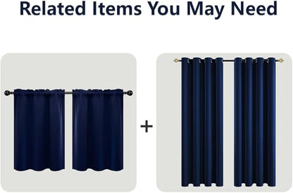 72 Inch Length Navy Blue Curtains for Bedroom 2 Panels Kids Blackout Thermal Insulated Grommet Drapes for Living Room Toddler Boys Decor 72 Inches Long