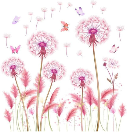 Elegant Flower & Butterfly Wall Stickers - Set of 6, 90cm x 35.43inch Decorative Vinyl Sheets