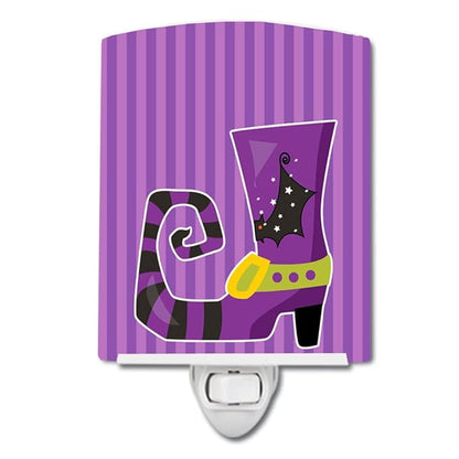 Caroline's Treasures BB9163CNL Halloween Witch's Shoe Ceramic Night Light Compact, UL-Certified, Ideal for Bedroom, Bathroom, Nursery, Hallway, Kitchen, 6x4x3, Multicolor