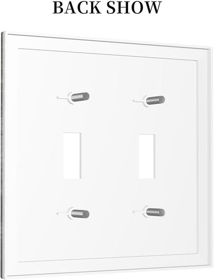 Rustic Deer Forest Vintage Wood Board Double Toggle Boho Light Switch Covers Decorative Country Unique 2 Gang Wall Plate Dual Electrical Faceplate Switchplate for Farmhouse Cabin Decor