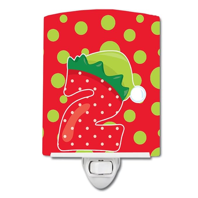 Caroline's Treasures BB8688CNL Christmas Month 2 Ceramic Night Light Compact, UL-Certified, Ideal for Bedroom, Bathroom, Nursery, Hallway, Kitchen, 6x4x3, Multicolor
