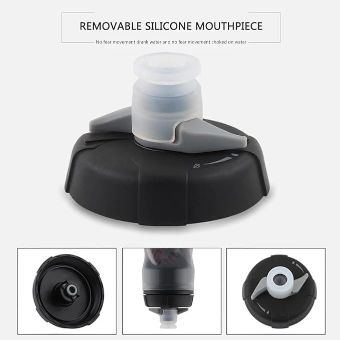 Bottle Sport Squeeze Insulated Water Bottle 20 oz BPA-Free, Sport Bike Squeeze Bottle (Black gray-20oz)