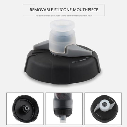 Bottle Sport Squeeze Insulated Water Bottle 20 oz BPA-Free, Sport Bike Squeeze Bottle (Black gray-20oz)