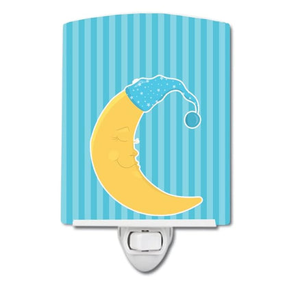 Caroline's Treasures BB8622CNL Baby Boy Moon Ceramic Night Light Compact, UL-Certified, Ideal for Bedroom, Bathroom, Nursery, Hallway, Kitchen, 6x4x3, Multicolor