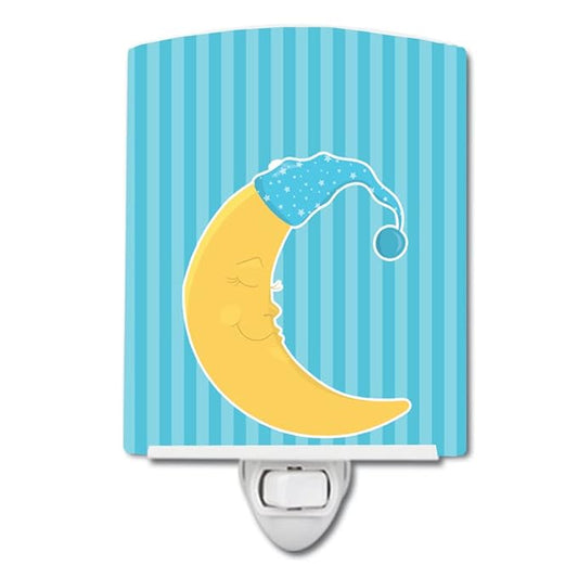 Caroline's Treasures BB8622CNL Baby Boy Moon Ceramic Night Light Compact, UL-Certified, Ideal for Bedroom, Bathroom, Nursery, Hallway, Kitchen, 6x4x3, Multicolor