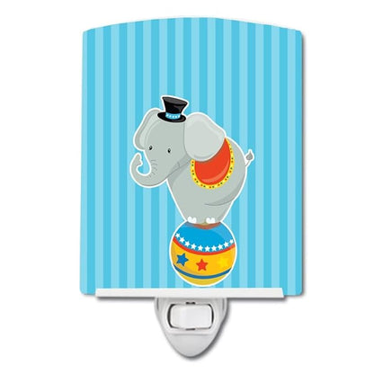 Caroline's Treasures BB8699CNL Circus Elephant Ceramic Night Light Compact, UL-Certified, Ideal for Bedroom, Bathroom, Nursery, Hallway, Kitchen, 6x4x3, Multicolor