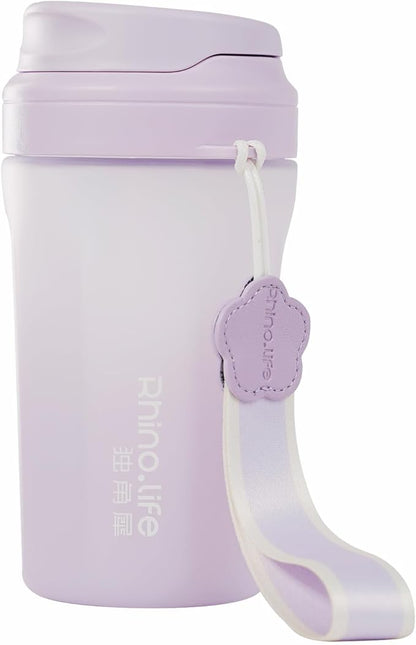RhinoLife Premium Quality Motivational Water Bottle with Straw Lid, Shaker Gym, BPA Free Tritan Plastic 18OZ (Purple Haze)