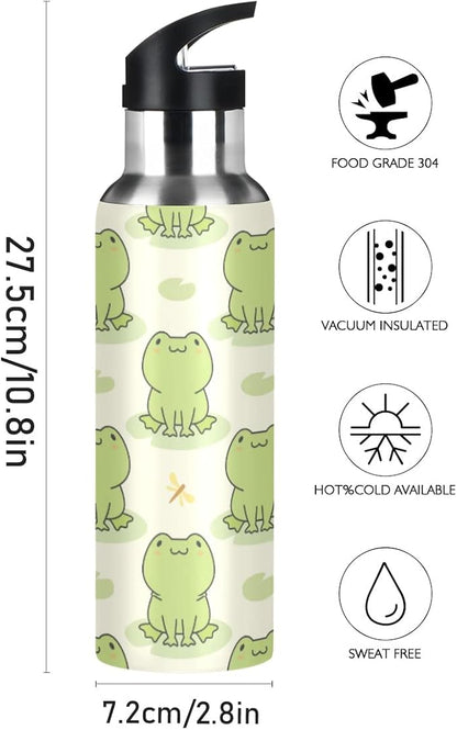 MNSRUU Insulated Water Bottle with Straw, Rainbow and Unicorns Stainless Steel Flasks for Sports Cycling Hiking School