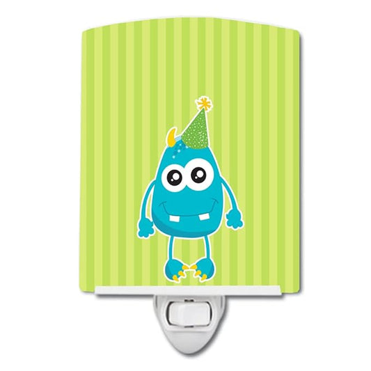 Caroline's Treasures BB9097CNL Birthday Monster Ceramic Night Light Compact, UL-Certified, Ideal for Bedroom, Bathroom, Nursery, Hallway, Kitchen, 6x4x3, Multicolor
