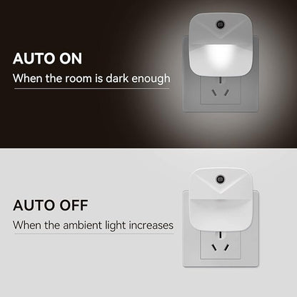 Night Light 4 Pack Plug Into Wall Intelligent Dusk to Dawn Sensor Activated for Hallways, Kids Room, Kitchen