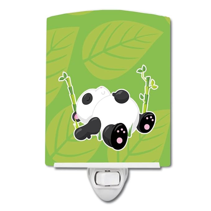 Caroline's Treasures BB6798CNL Passed Out Panda Ceramic Night Light Compact, UL-Certified, Ideal for Bedroom, Bathroom, Nursery, Hallway, Kitchen, 6x4x3, Multicolor