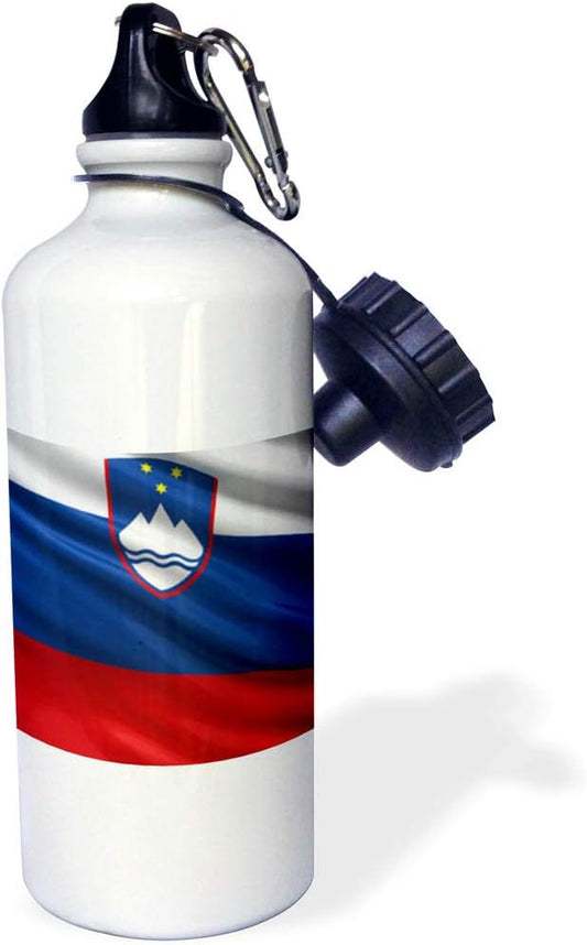 3dRose Flag of Slovenia Waving in The Wind-Sports Water Bottle, 21oz , 21 oz, Multicolor