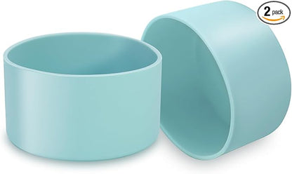 2 Pcs 3 Inch / 75mm Mint Green Water Bottle Boot, Silicone Tumbler Sleeve Water Bottle Bumper, Tumbler Accessories Water Bottle Bottom Protector for 20oz 30oz 40oz Tumbler Water Bottle