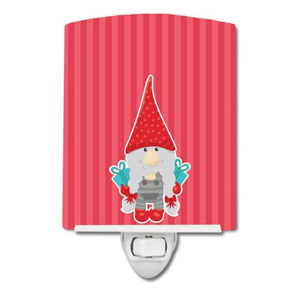 Caroline's Treasures BB8781CNL Merry Christmas Gnome Ceramic Night Light Compact, UL-Certified, Ideal for Bedroom, Bathroom, Nursery, Hallway, Kitchen, 6x4x3, Multicolor
