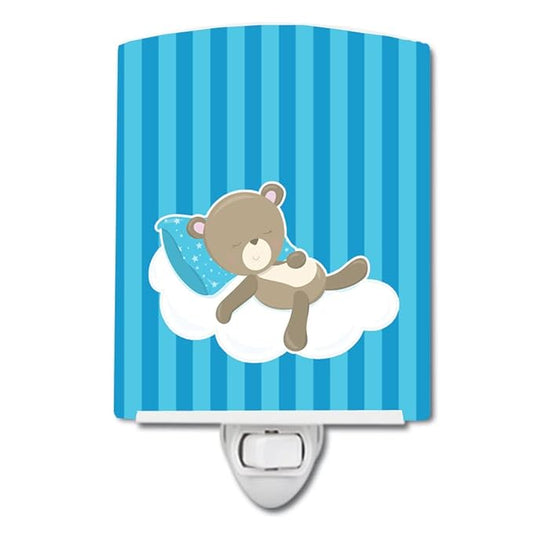 Caroline's Treasures BB8620CNL Baby Boy Bear on Cloud Ceramic Night Light Compact, UL-Certified, Ideal for Bedroom, Bathroom, Nursery, Hallway, Kitchen, 6x4x3, Multicolor