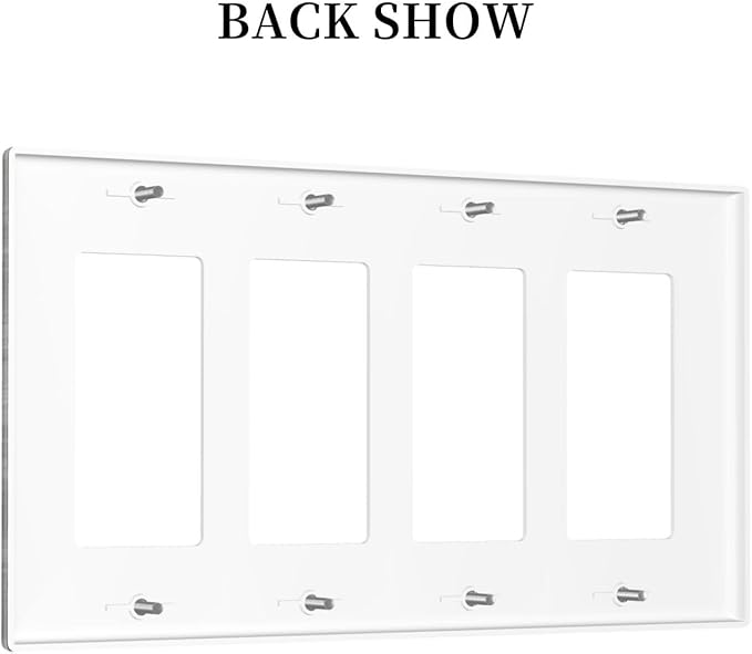 Rustic Deer Forest Vintage Wood Board 4 Gang Rocker Decora Boho Light Switch Cover Decorative Country Unique Outlet Covers Wall Plate Electrical Faceplate Switchplate GFCI for Farmhouse