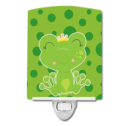 Caroline's Treasures BB8987CNL Frog Prince Ceramic Night Light Compact, UL-Certified, Ideal for Bedroom, Bathroom, Nursery, Hallway, Kitchen, 6x4x3, Multicolor