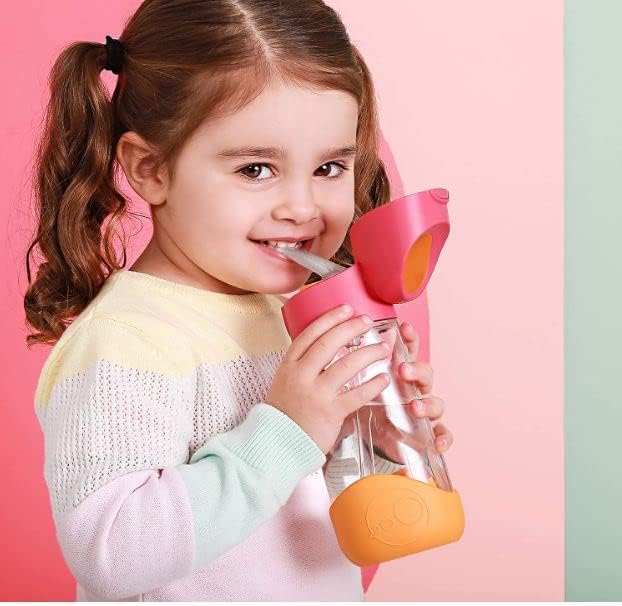 b.box 15oz Tritan Straw Bottle: Modern Water Bottle with Flip Straw for Toddlers & Kids. Spill Proof, Leak Proof, BPA Free. Great for School/Daycare or Next Step After Sippy Cups (Emerald Forest)