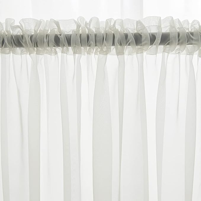 Windows Semi White Sheer Curtains 84 Inches Length 52 Inches Width 2 Panels Set Translucent Sheer Curtain Basic Rod Pocket for Bedroom Children Living Room Yard Kitchen