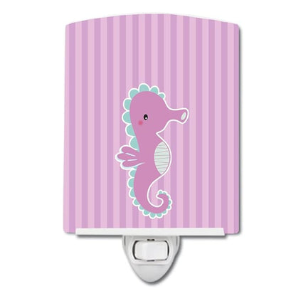 Caroline's Treasures BB7119CNL Seahorse Ceramic Night Light Compact, UL-Certified, Ideal for Bedroom, Bathroom, Nursery, Hallway, Kitchen, 6x4x3, Multicolor