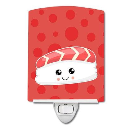 Caroline's Treasures BB8808CNL Sushi Tuna Sashimi Ceramic Night Light Compact, UL-Certified, Ideal for Bedroom, Bathroom, Nursery, Hallway, Kitchen, 6x4x3, Multicolor