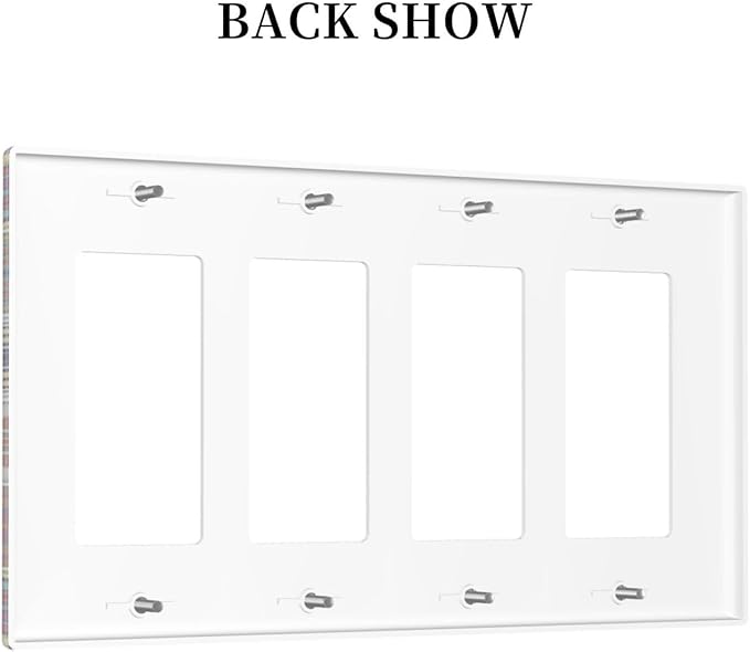 Morocco Talavera Mexican Tiles Printed Colroful Mandala 4 Gang Rocker Decora Light Switch Cover Outlet Covers Wall Plate Decorative Switchplate Electrical Faceplate GFCI for Kitchen Bathroom Decor