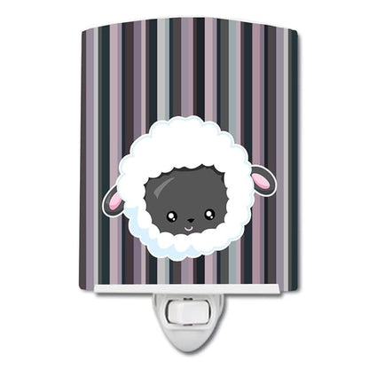 Caroline's Treasures BB6931CNL Black Sheep Lamb Face Ceramic Night Light Compact, UL-Certified, Ideal for Bedroom, Bathroom, Nursery, Hallway, Kitchen, 6x4x3, Multicolor