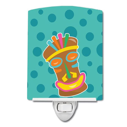 Caroline's Treasures BB8814CNL Tiki Face Ceramic Night Light Compact, UL-Certified, Ideal for Bedroom, Bathroom, Nursery, Hallway, Kitchen, 6x4x3, Multicolor