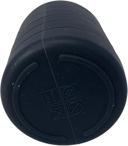 FIELDCRAFT Collapsible Silicone Water Bottle, BPA Free, Foldable, Leak Proof with Carabiner, Black (Black)