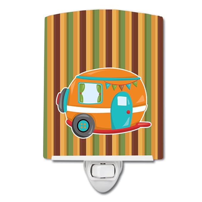 Caroline's Treasures BB6956CNL Retro Camper Ceramic Night Light Compact, UL-Certified, Ideal for Bedroom, Bathroom, Nursery, Hallway, Kitchen, 6x4x3, Multicolor