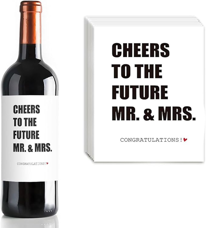 24 Pcs Funny Engagement Wine Label Engaged Wine Bottle Stickers Cheers to the Future Mr And Mrs Wine Bottle Labels Engagement Party Decorations Gifts for Engaged Couples Newly Her Him