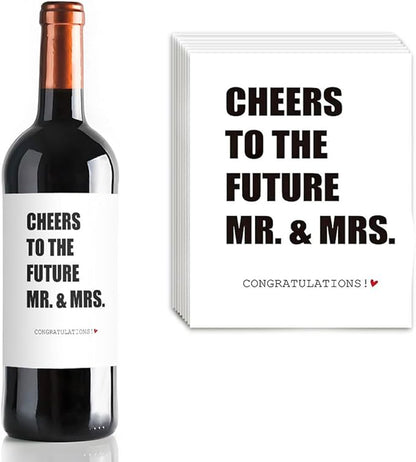24 Pcs Funny Engagement Wine Label Engaged Wine Bottle Stickers Cheers to the Future Mr And Mrs Wine Bottle Labels Engagement Party Decorations Gifts for Engaged Couples Newly Her Him