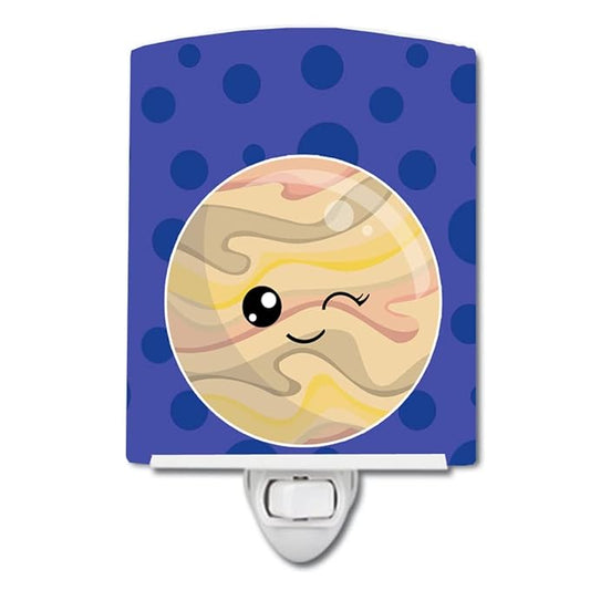 Caroline's Treasures BB9037CNL Planets Ceramic Night Light Compact, UL-Certified, Ideal for Bedroom, Bathroom, Nursery, Hallway, Kitchen, 6x4x3, Multicolor