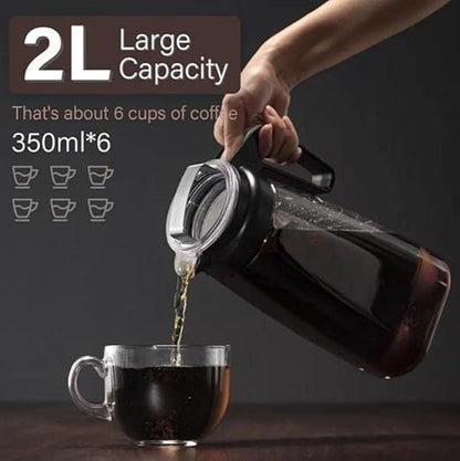 Alkaline Water Filter Pitcher with Infuser, Tritan Pitcher with Lid 2L | 9.5 pH Alkaline Filters | Tea Pitcher | Tritan BPA Free Ice Coffee Maker | Infuser Pitcher (No Filter)