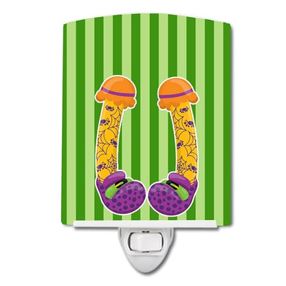 Caroline's Treasures BB9108CNL Halloween Witch's Feet #3 Ceramic Night Light Compact, UL-Certified, Ideal for Bedroom, Bathroom, Nursery, Hallway, Kitchen, 6x4x3, Multicolor