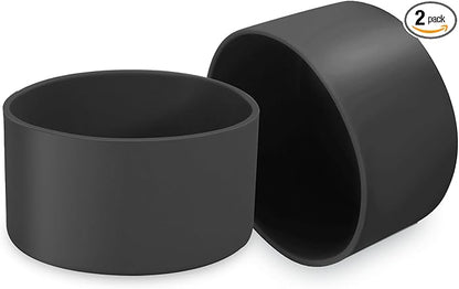 2 Pcs 3 Inch / 75mm Black Water Bottle Boot, Silicone Tumbler Sleeve Water Bottle Bumper, Tumbler Accessories Water Bottle Bottom Protector for 20oz 30oz 40oz Tumbler Water Bottle