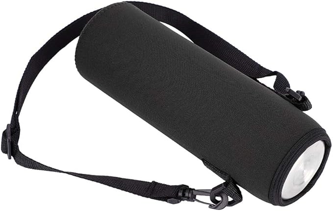 Water Bottle Holder, Water Bottle Sling Bag, Water Bottle Sleeve with Detachable Strap and Built-in Buckle, Slightly Elastic Opening can Prevent Bottle from Falling Out(Black)